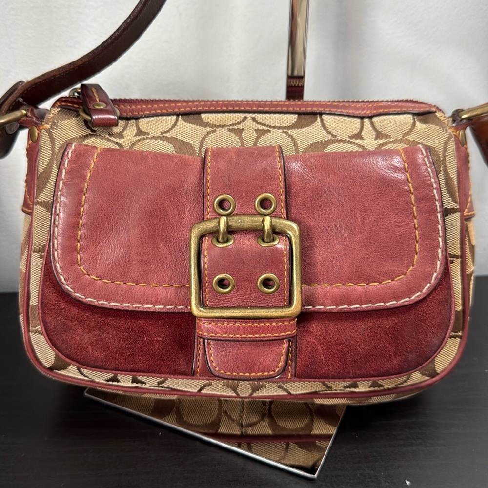 Coach Red and Tan Shoulder Bag